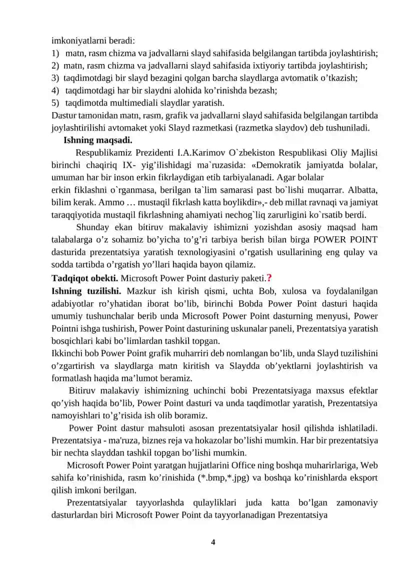 MS Power Point dasturi haqida umumiy tushuncha va unda taqdimotlar yaratish 3