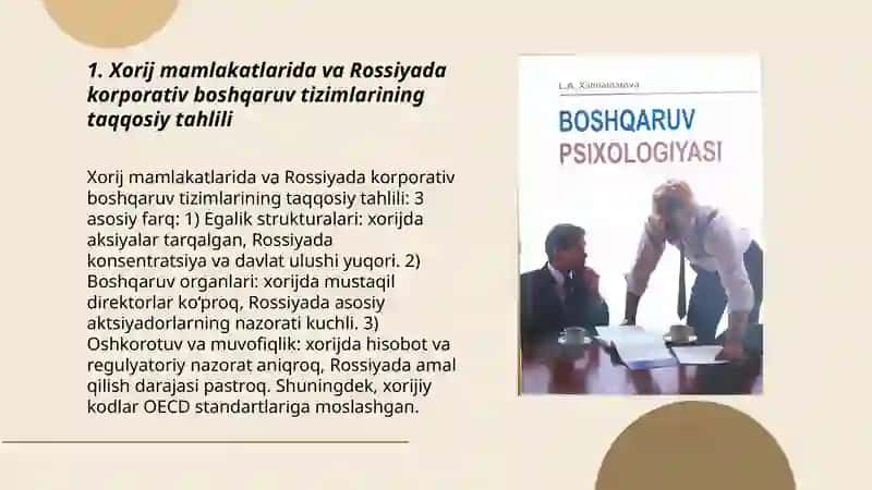 Xorij mamlakatlari va Rossiyada boshqaruv masalalarining oʻrganilganligi 3