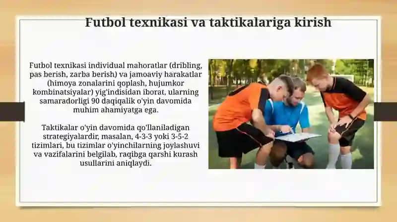 Para fudbolda texnika va taktikaning tansifi 3