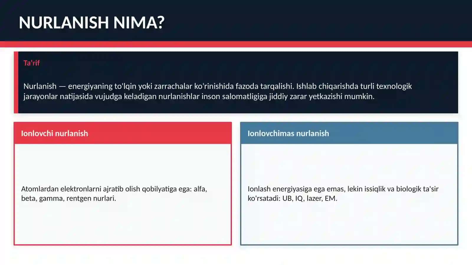 ISHLAB CHIQARISHDA ZARARLI NURLANISHLAR 3
