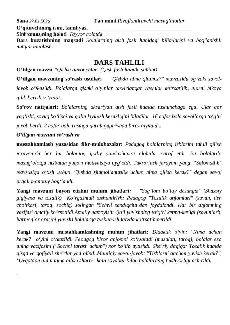 Maktabgacha ta'lim mashg'ulot tahlili 3