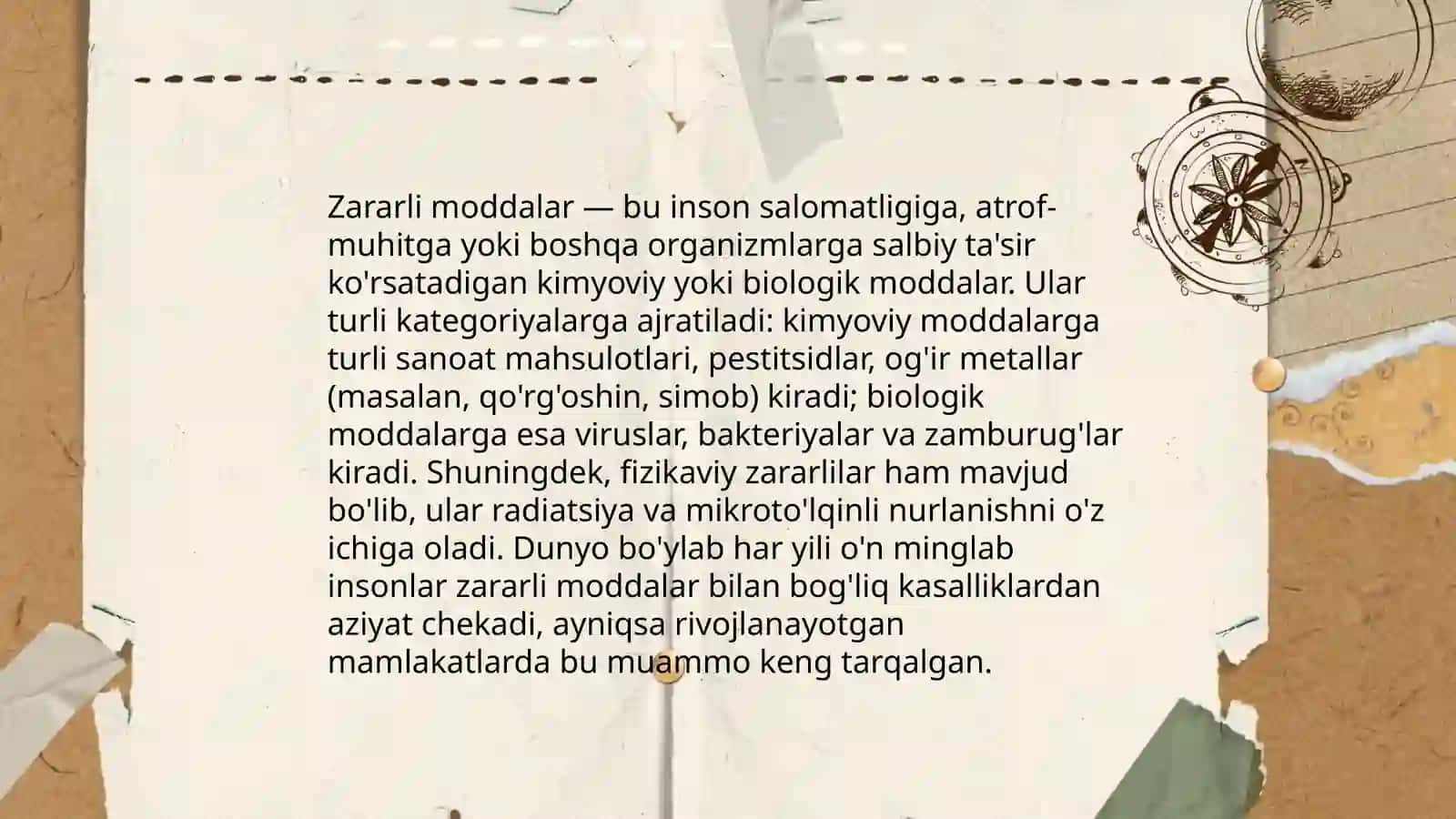 Zararli moddalarning tasirining nazariy asoslari Behruz 3