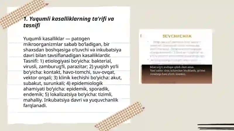Yuqumli kassaliklarning asosiy xususiyatlar 3