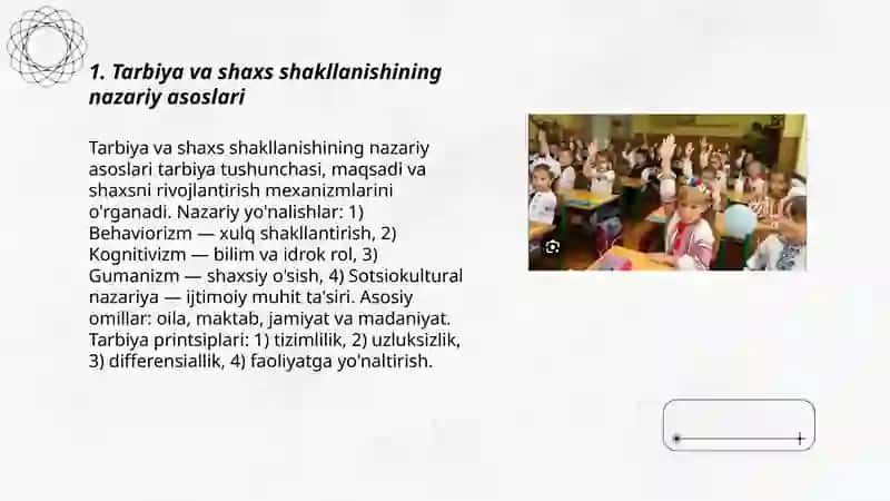 Tarbiya va shaxs shakllanishining nazariy asoslari 3