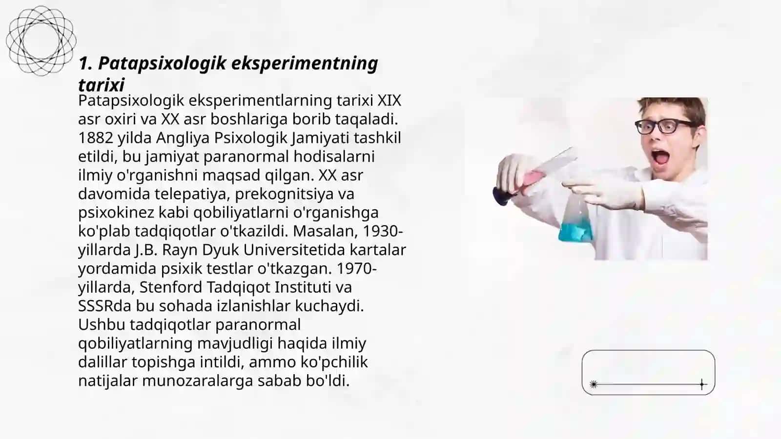 Patapsixologik eksperimentning oʻziga xos xususiyati 3