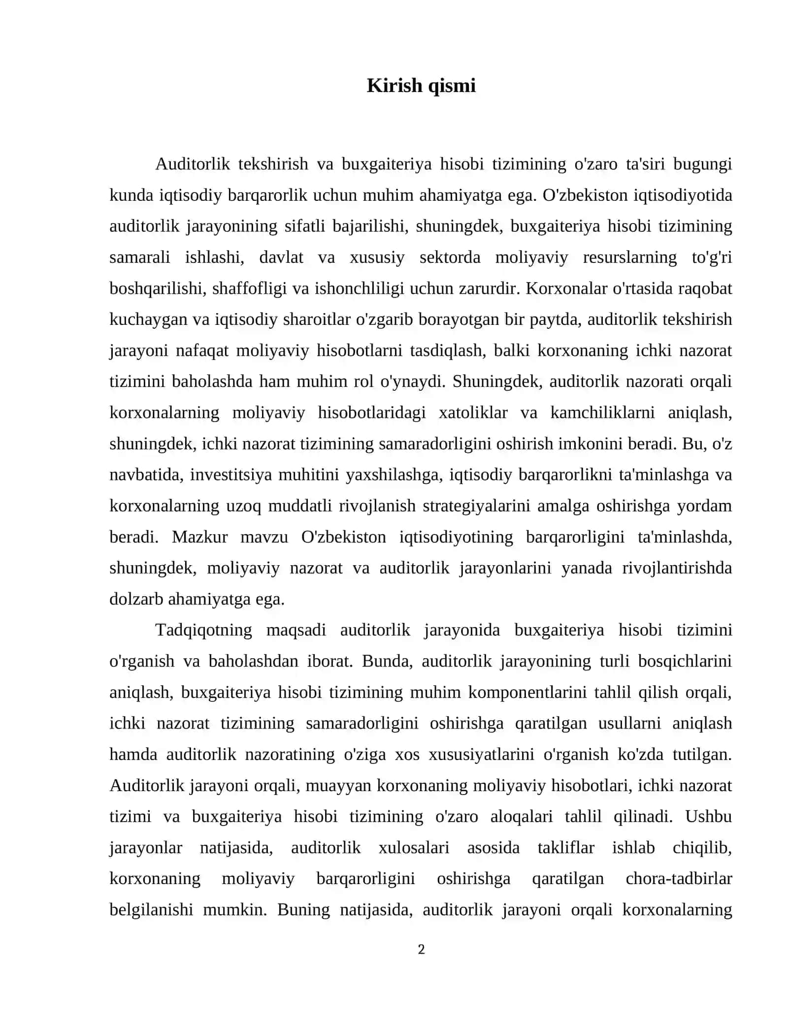 Auditorlik tekshirish vaqtida buxgaiteriya hisobi tizimini va ichki nazoratini o'rganish hamda baholash 3