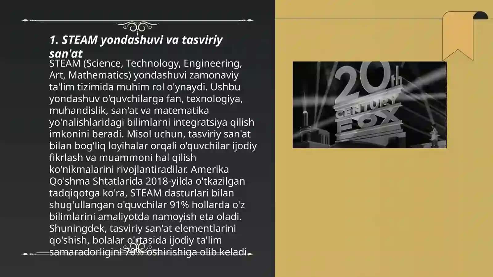 Tasviriy san'at tashkil etishda STEAM yondashuv asosida zamonaviy pedagogik texnologiyalardan foydalanish 3