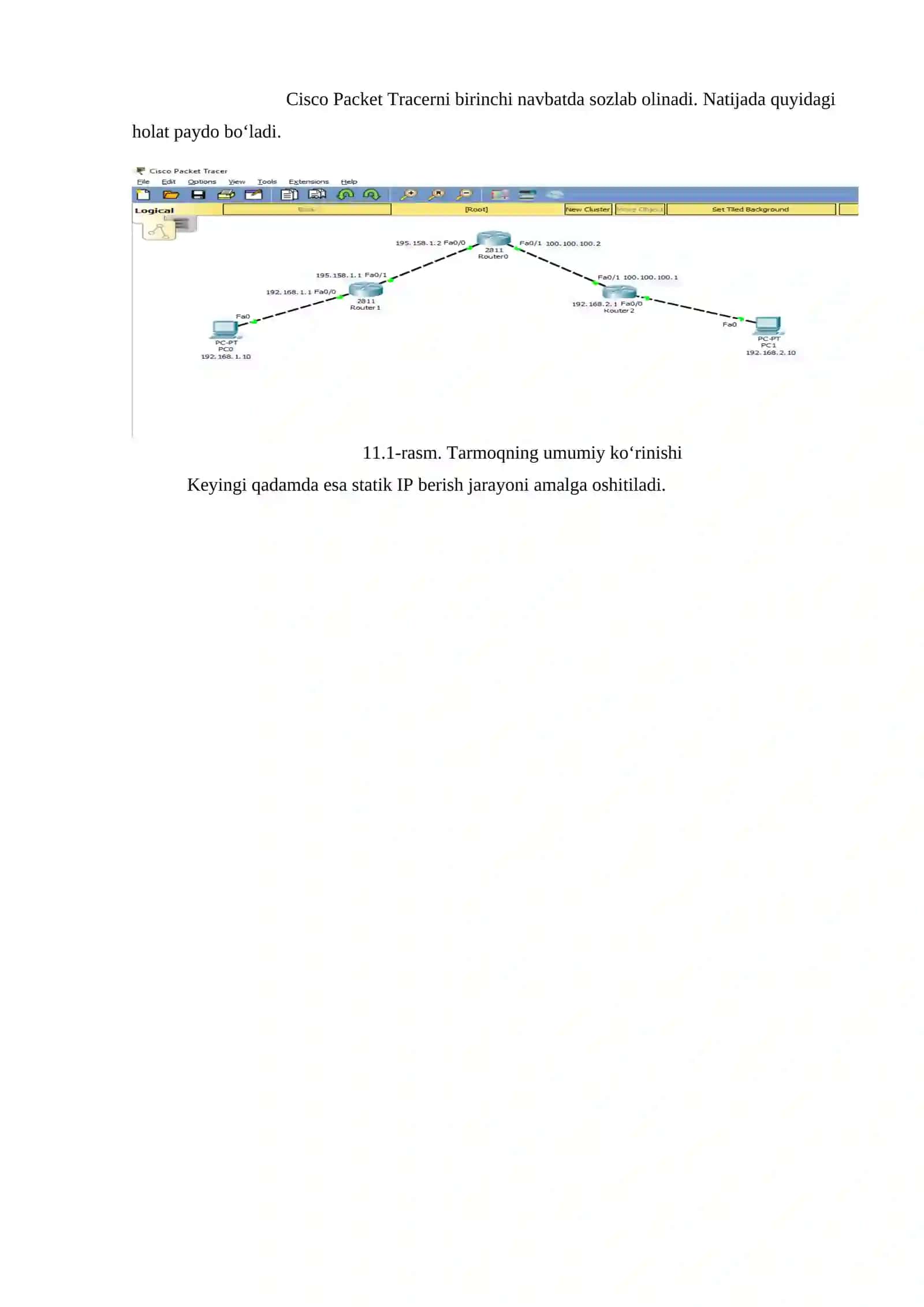 Cisco Packet Tracerda GRE IPsec protokolini sozlash 3