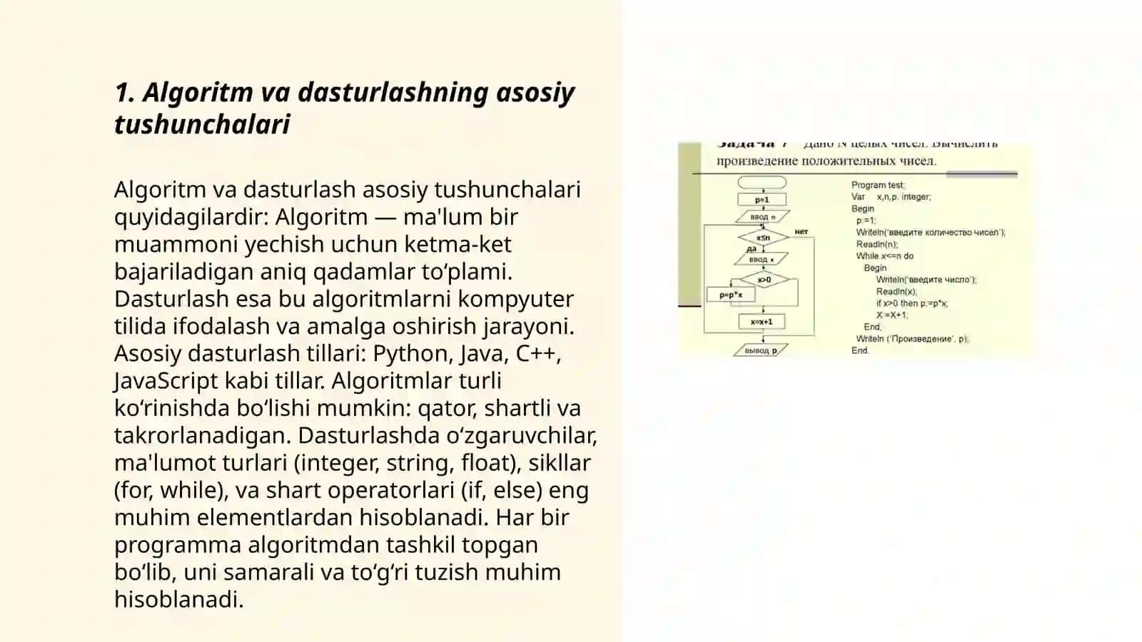 Masalalarni algoritmini tuzish va shu algoritm asosoda Delphi dasturlash tilida dastur tuzish 3