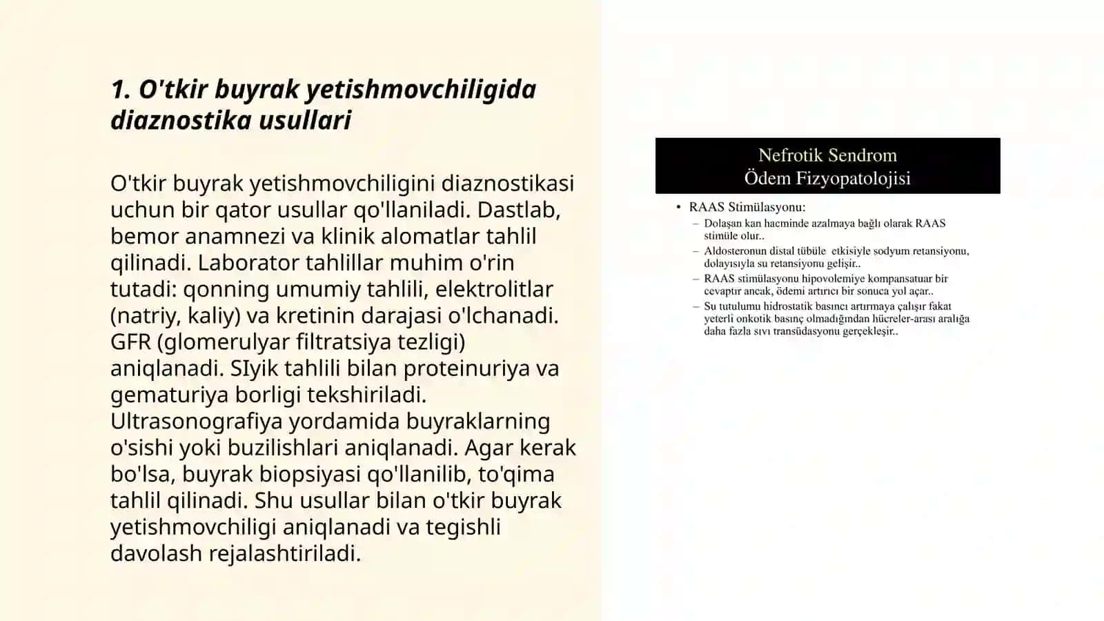 O'tkir buyrak yetishmovchiligi. Nefrotik kriz 3