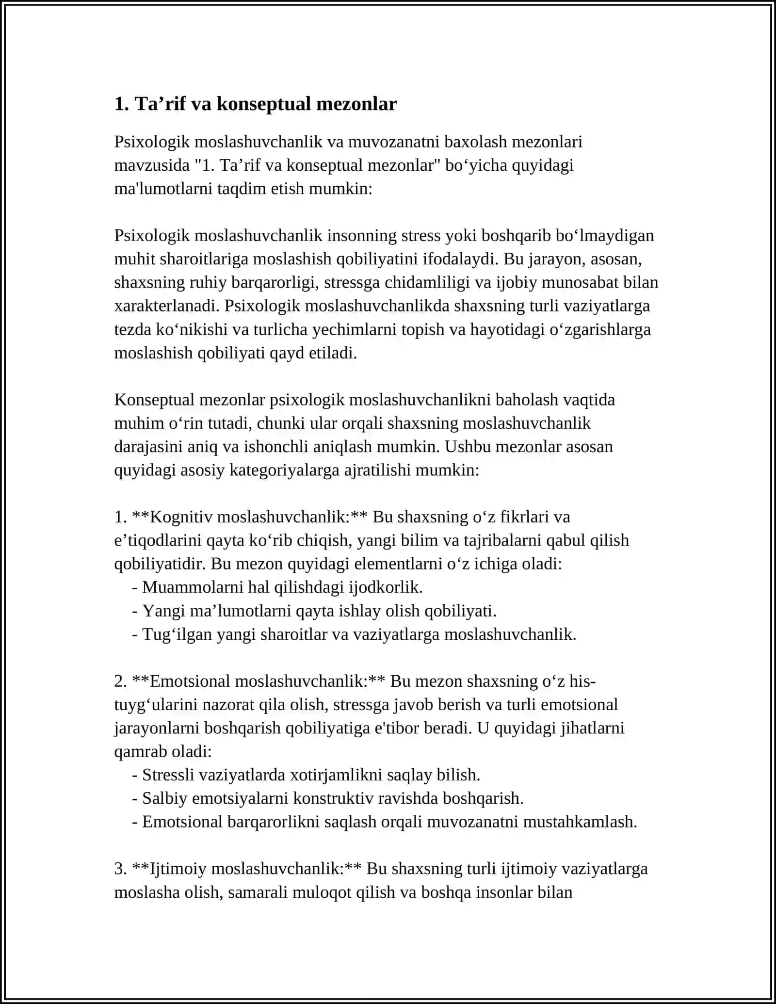 PSIXOLOGIK MOSLASHUVCHANLIK VA MUVOZANATNI BAXOLASH 3