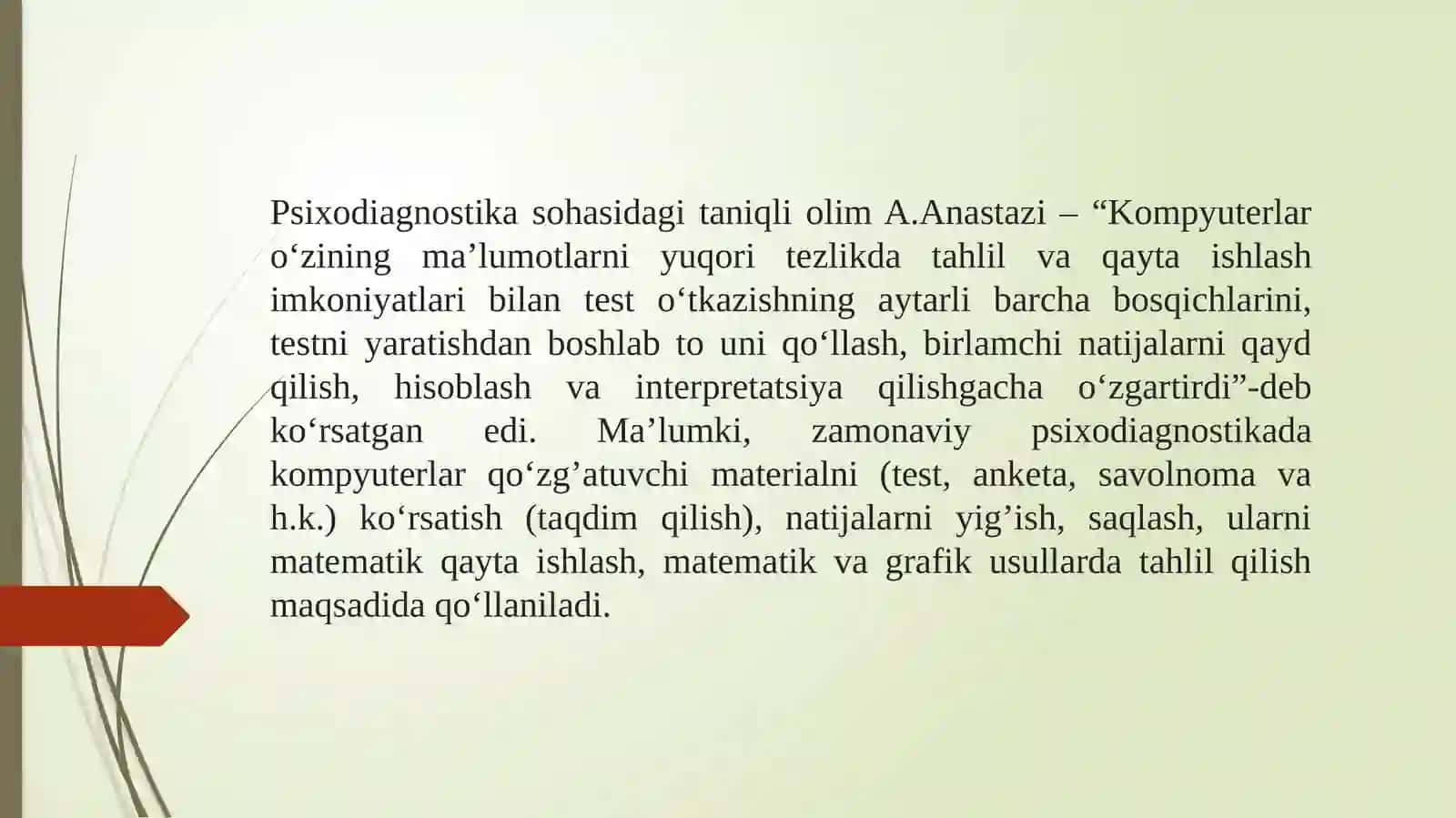 Psixologik ma’lumotlarni qayta ishlash metodlari va texnologiyalari 3