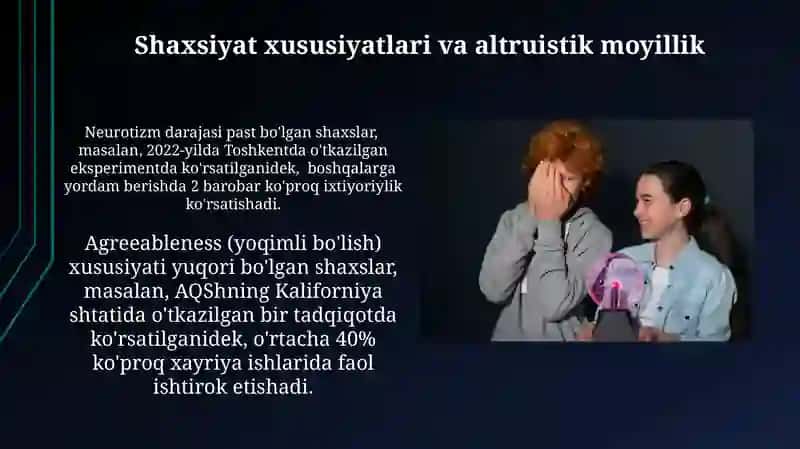 Shaxs va alturistlik xulq masalasi 3