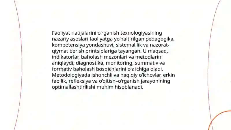 Faoliyat natiyjalarini o'rganish texnologiyasi 3