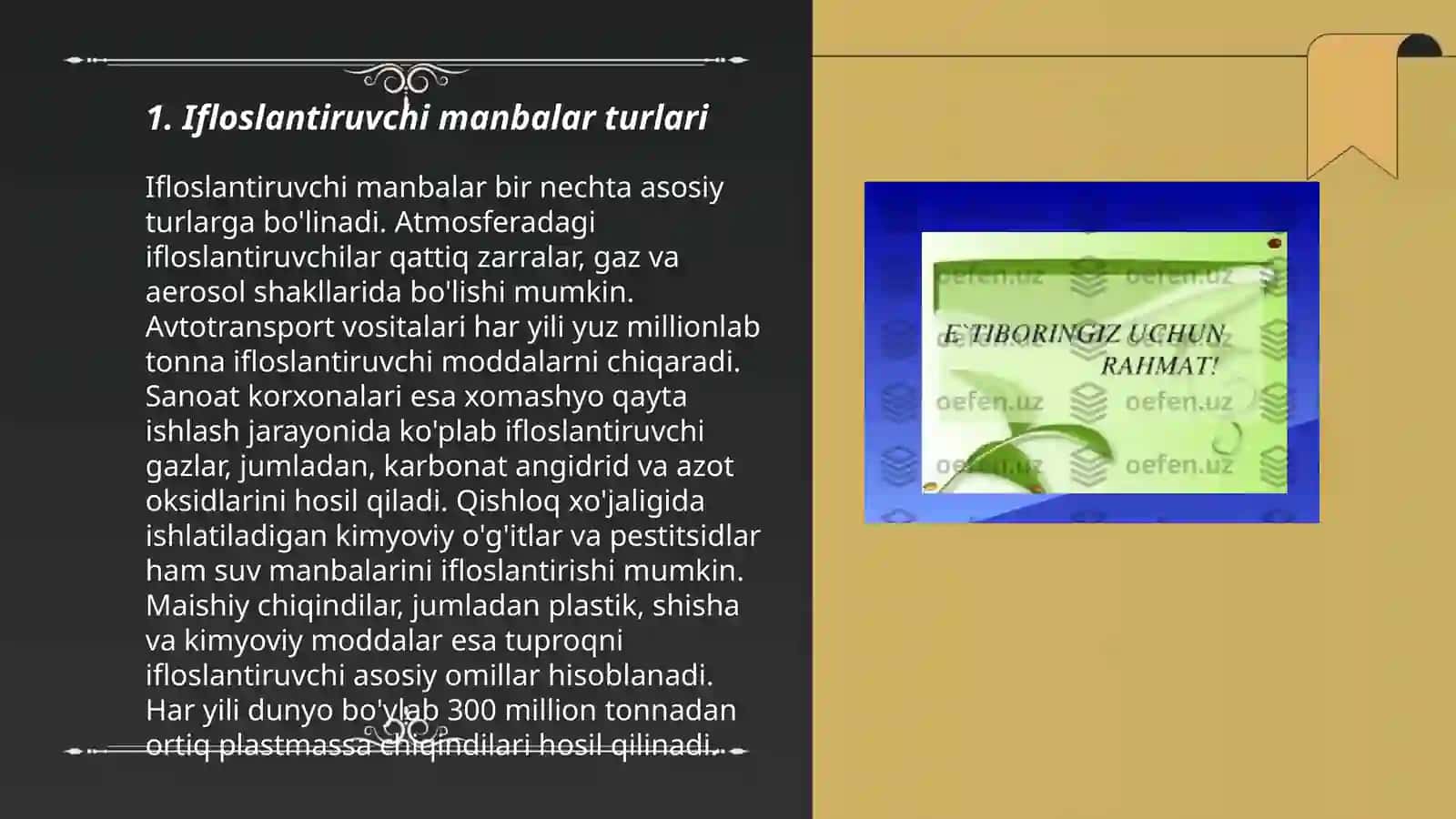 Ifloslantiruvchi manbalar turlari 3