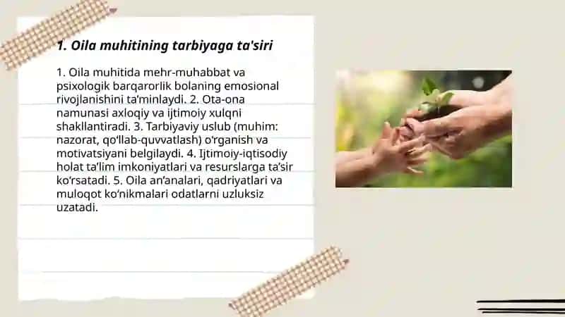 Tarbiyaga tasir qiluvchi omillar 3