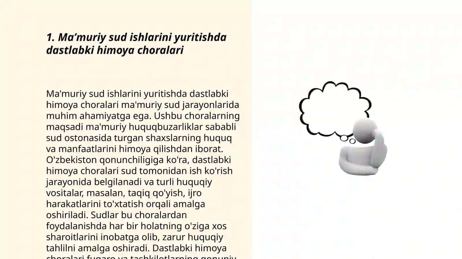 Maʼmuriy Sud Ishlarini Yuritishda Dastlabki Himoya Choralari, Dalillar va Isbotlash 3