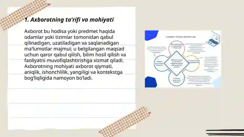 Axborot nima va uning manbalari qaysilar 3
