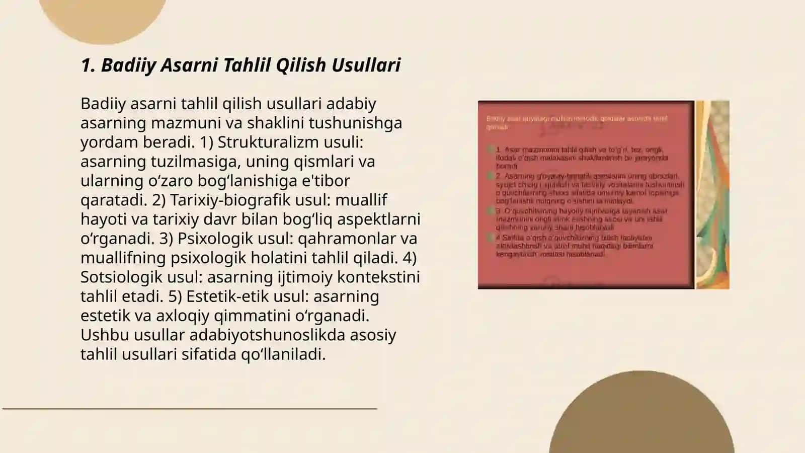 Badiiy Asarni Tahlil Qilish Usullari 3