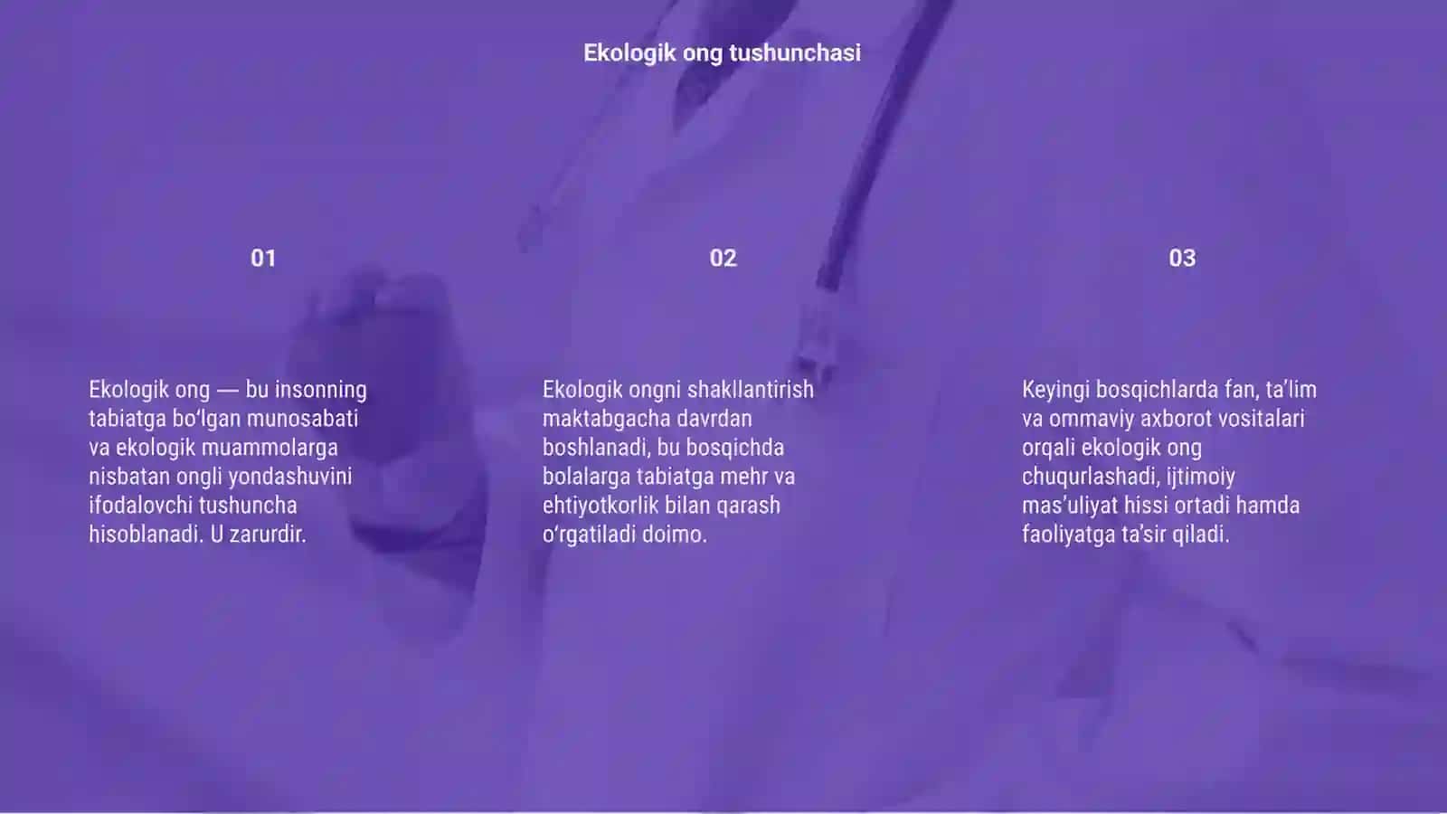 Ekologik ongli shakllantirish asosiy bosqichlari va mohiyati 3