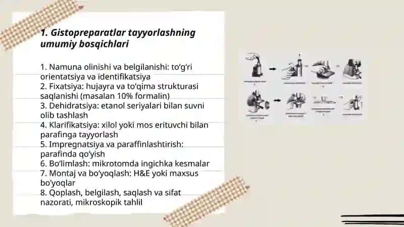 Gistopreparatlar tayorlash va turli mikroskoplarni òrganish 3