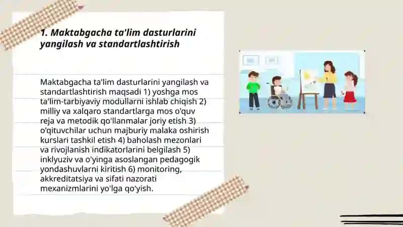 Maktabgacha ta'lim tizimining rivojlantirishning ustuvor yoʻnalishlari 3