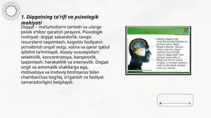 Diqqat turlari va uning xususyatlari 3