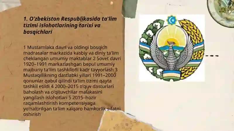 O'zbekiston Respublikasida talim sohasidagi islohotlar 3
