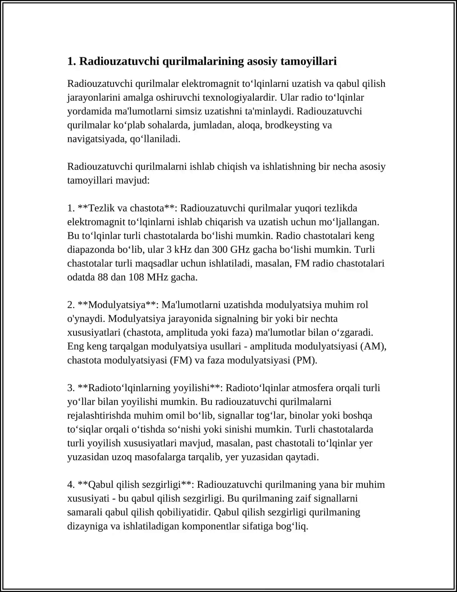 RADIOUZATUVCHI QURULMALARNING ISHLASHI HAQIDA UMUMIY MALUMOT 3