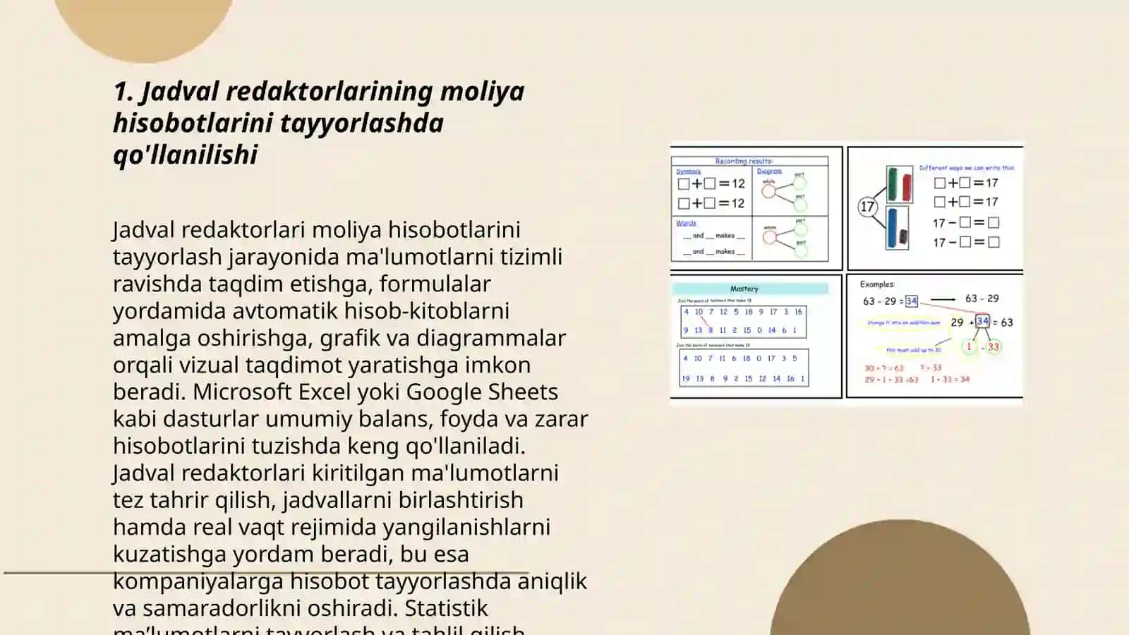Jadval redaktorlaridan iqtisodiy masalalarni yechish jarayonidan foydalanish 3