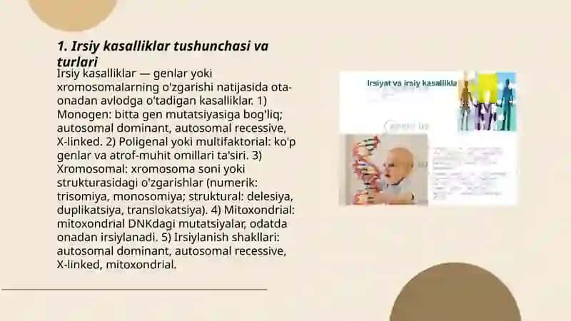 Irsiy kasalliklar. Xromosoma kasalliklari irsiylanishi 3