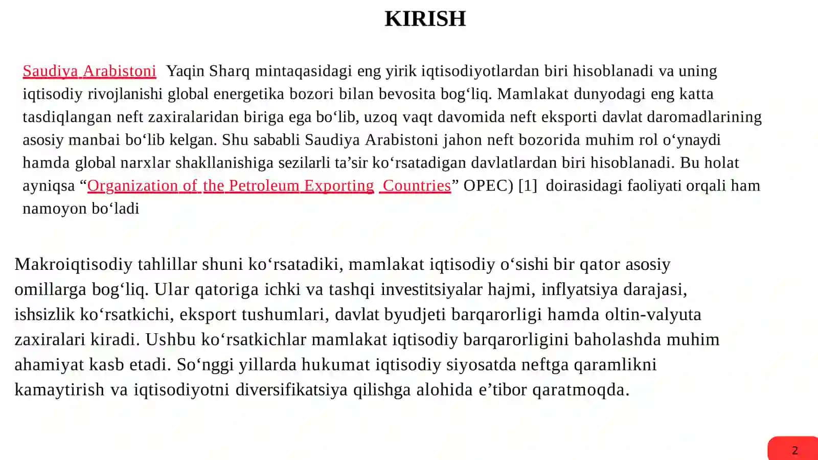 Saudiya Arabistoni iqtisodiyoti va emperik tahlili 3
