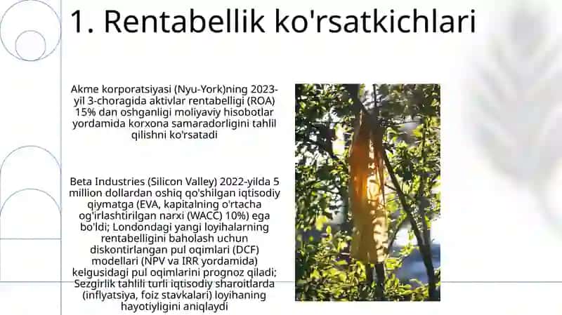 Korxona faoliyatini iqtisodiy baholashda statistik va iqtisodiy modellar 3