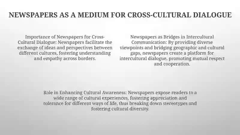 The Role Newspapers In The Development Of Intercultural Communication 3