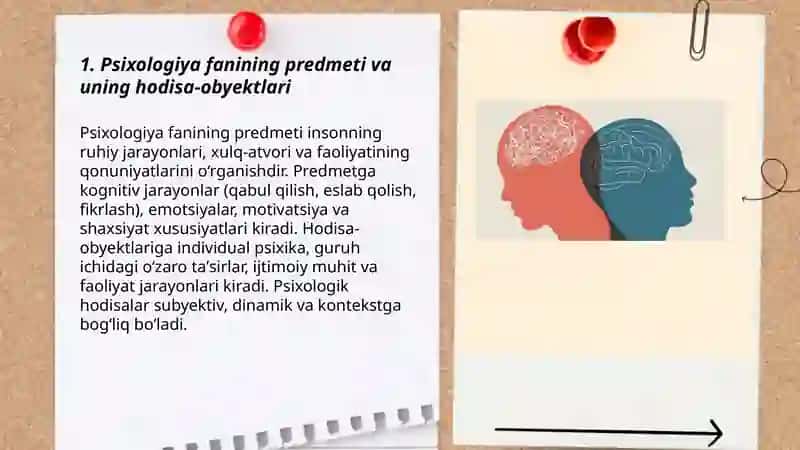 Psixologiya fanining predmeti va rivojlanish tarixi. Psixologiyasi tadqiqot metodlari 3