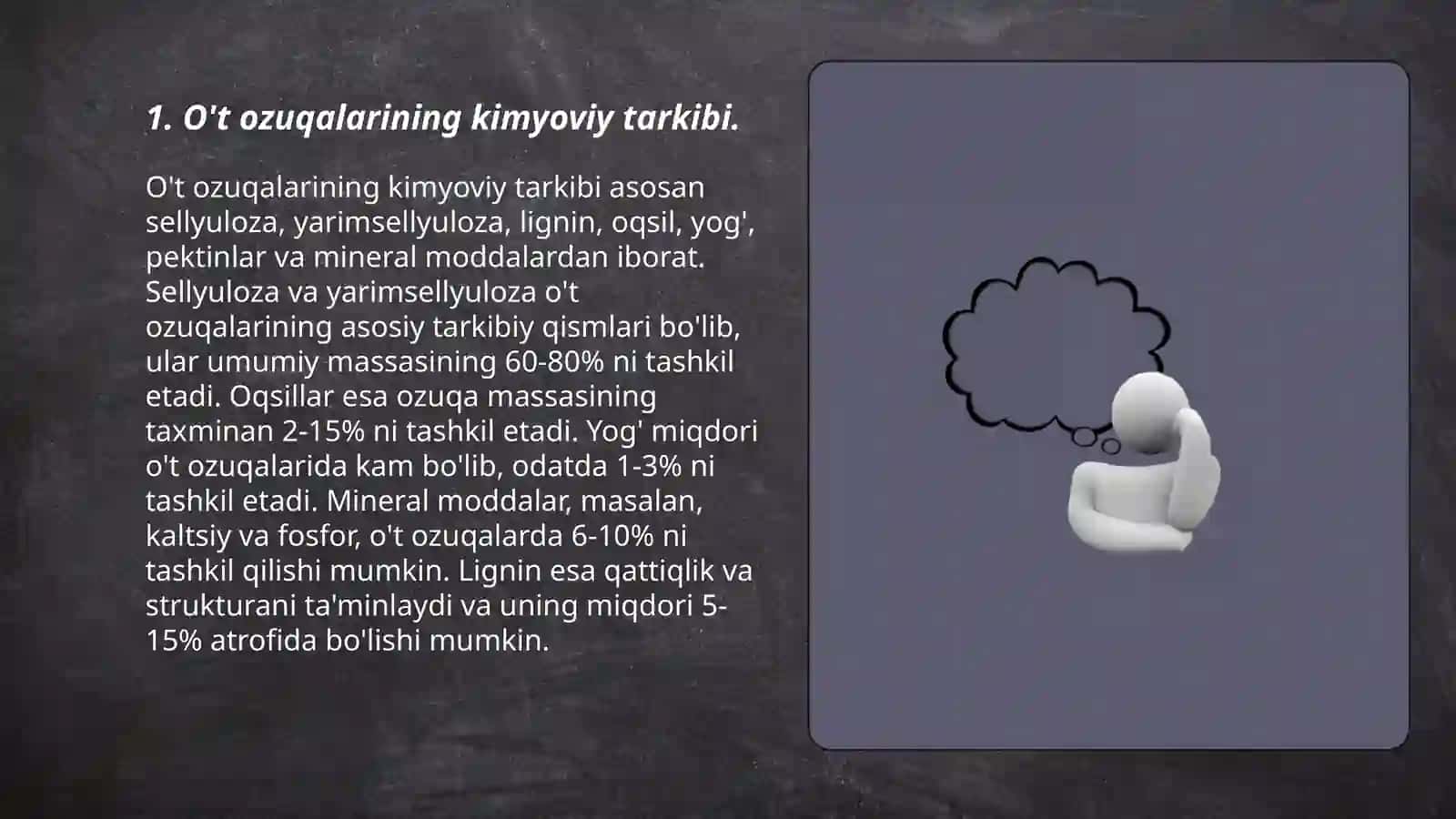 O't uni va o't kesmasi ozuqalarining kimyoviy tarkibi va to'yimliligini o'rganish 3