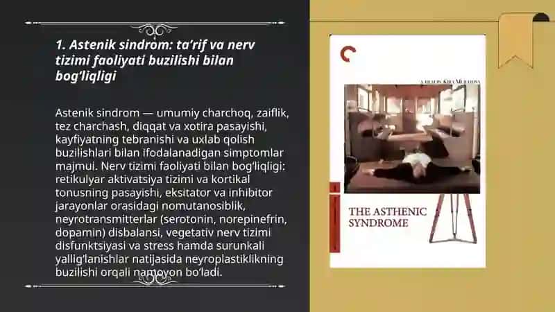 Nerv tizimi foaliyati buzilishi astenik sindromda farmasevtik yordam tamoyillari 3