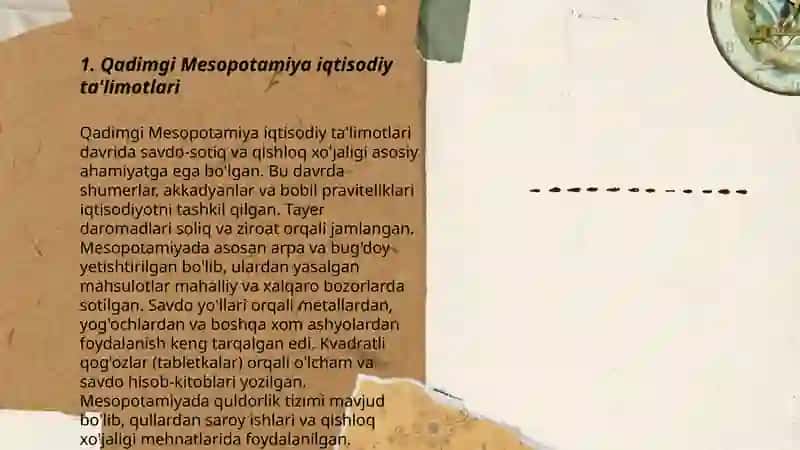 Qadimgi Mesopotamiya iqtisodiy ta'limotlari 3