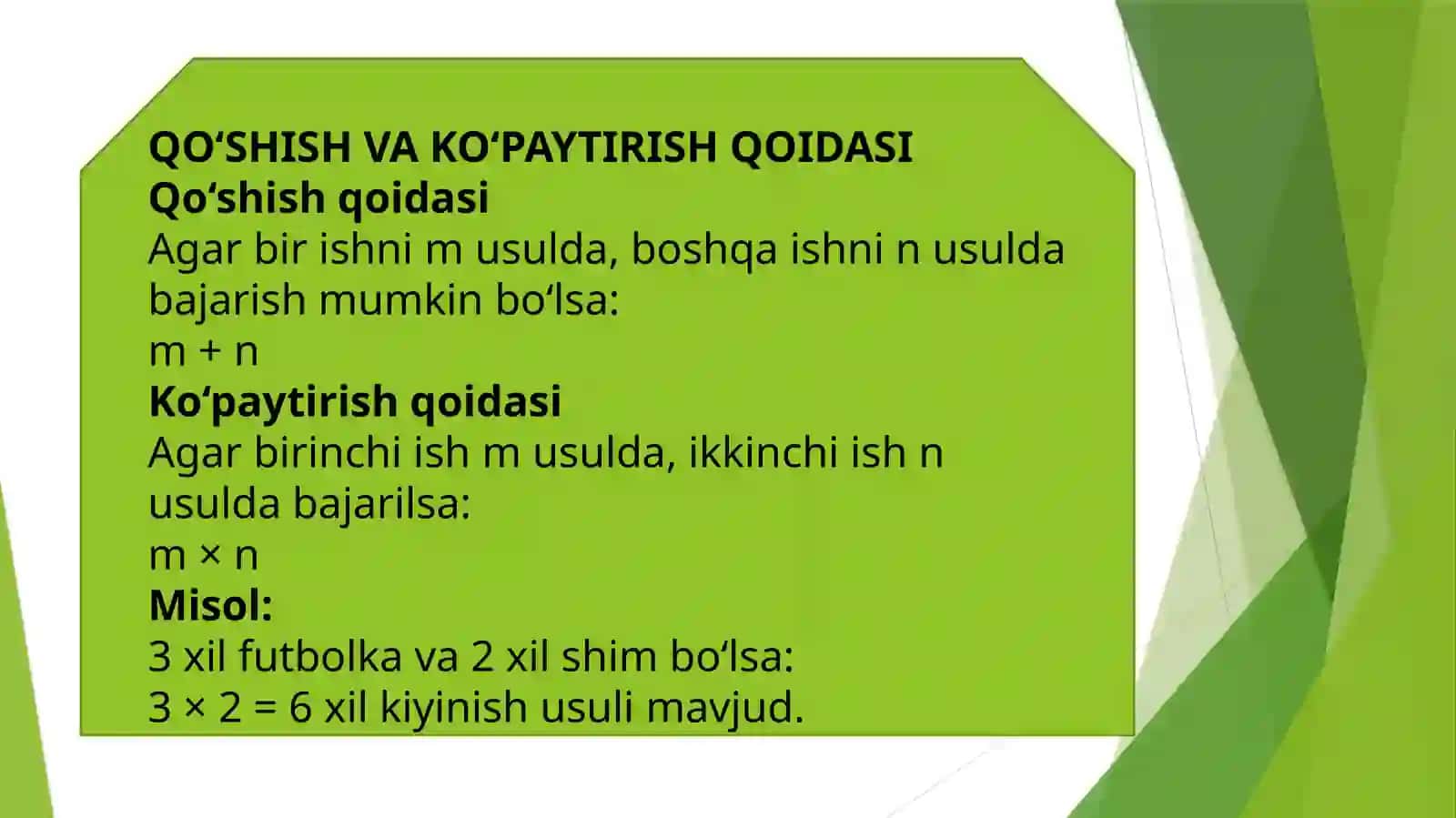 Kombinatorika formulalari yordamida yechiladigan masalalar 3