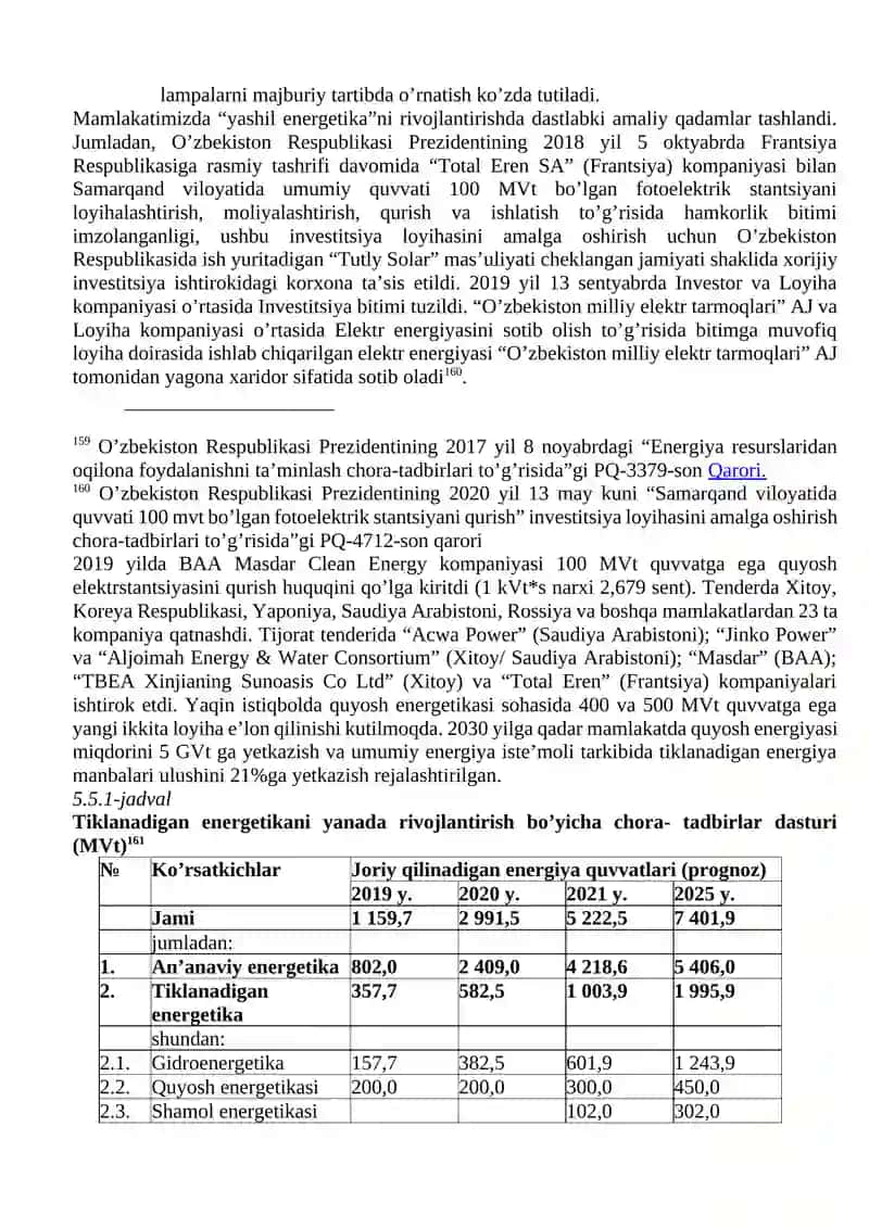 O'zbekistonda tiklanadigan energiya manbalarini rivojlantirish istiqbollari 3