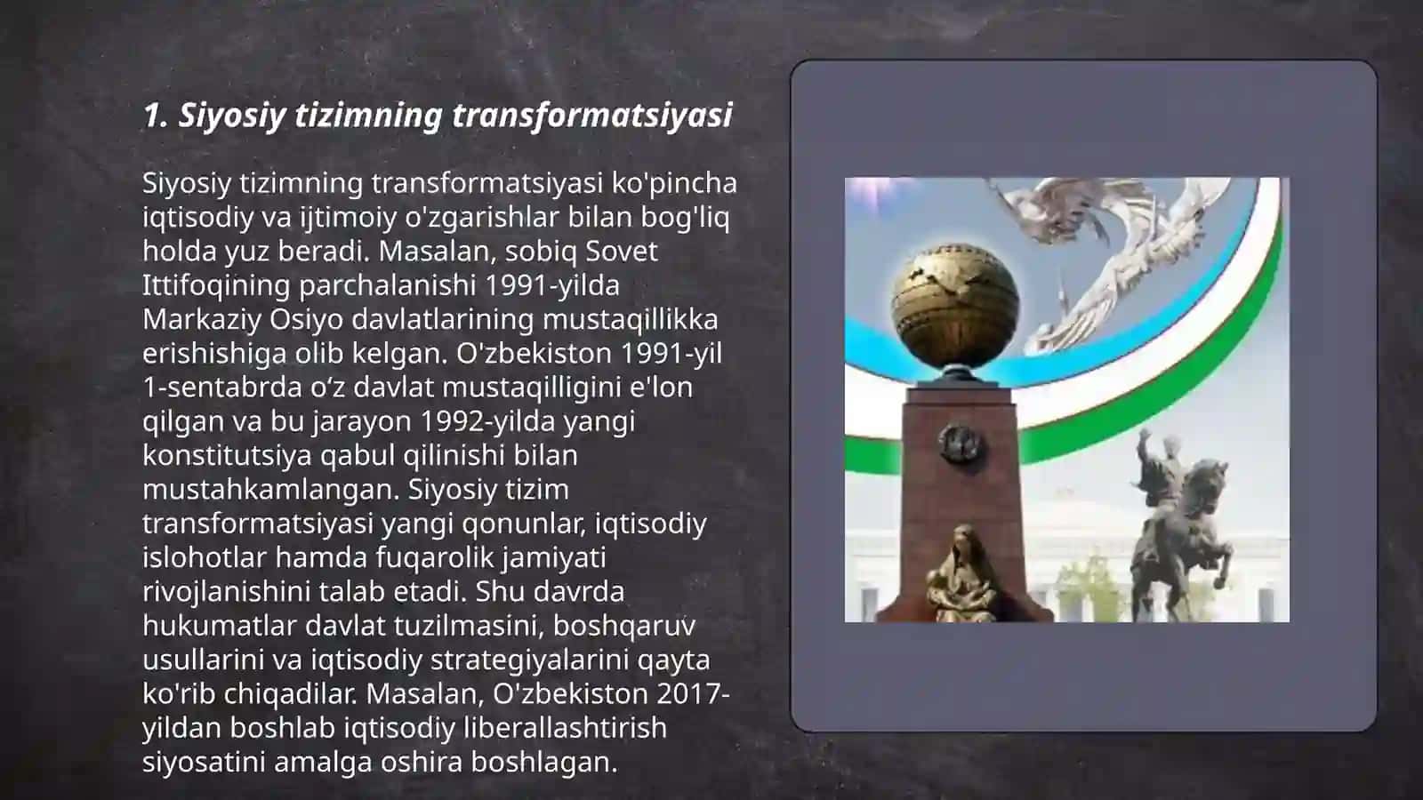 Mustagillik yillarida davlat boshqaruvi tizimida amalga oshirilgan islohotlar 3