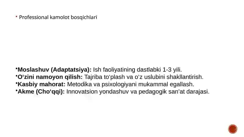 Pedagogika va Akmeologiya fanidan tayyorlangan taqdimot 3