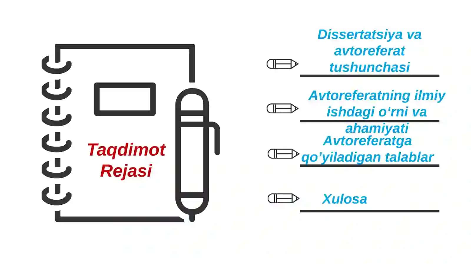 Dissertatsiya va avtoreferat tushunchasi, avtoreferatning ilmiy ishdagi o‘rni va ahamiyati, avtorefe 3