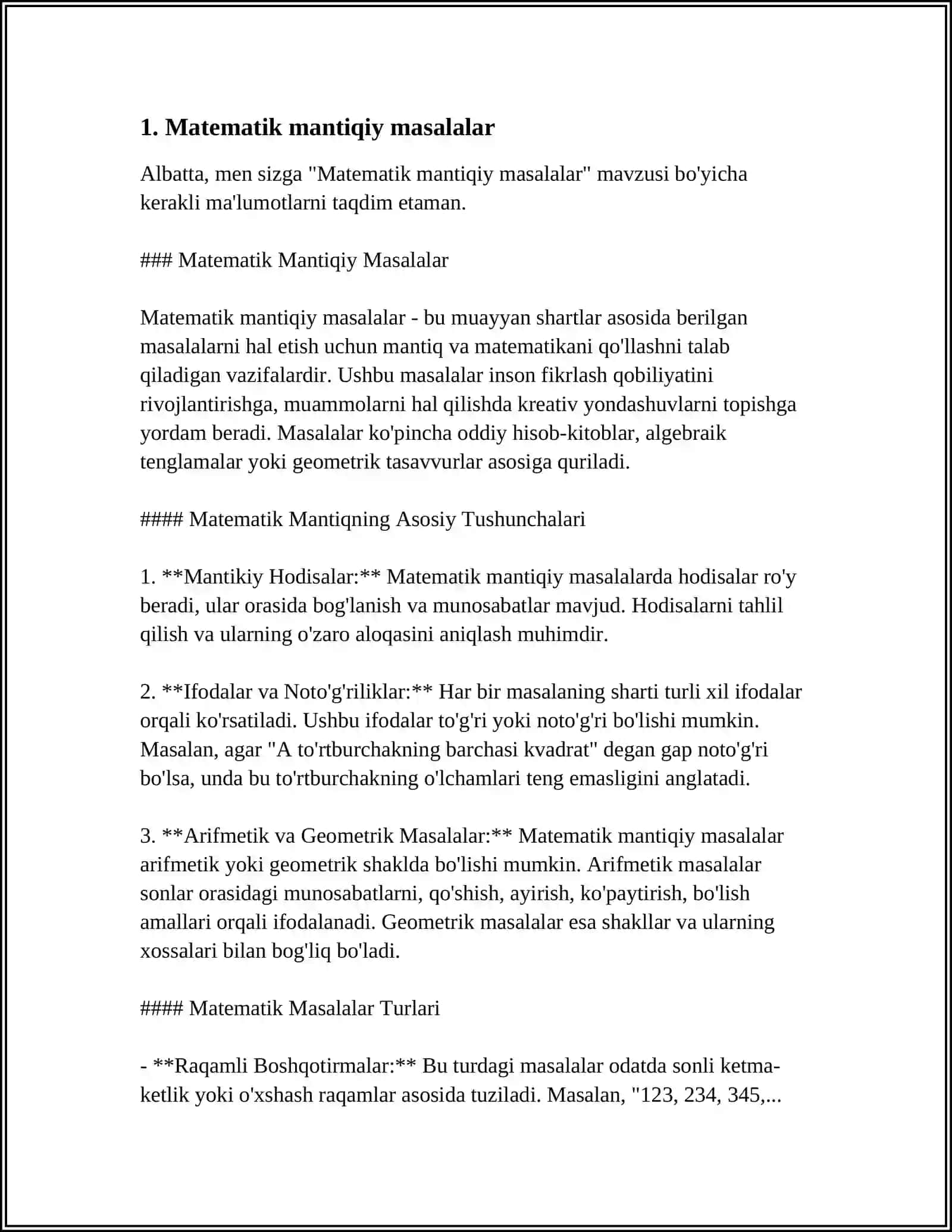 BOSHLANGʻICH 3-4 SINFLARDA OʻZLASHTIRISHI PAST BOʻLGAN OʻQUVCHILAR BILAN ISHLASH MAQSADIDA NOSTANDART MASALALAR TUZISH VA AMALIYOTGA BOGʻLASH 3