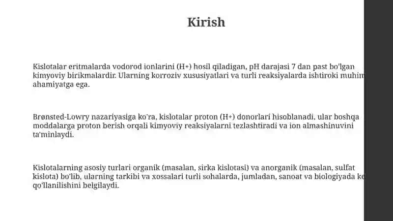 Kislotalarning kimyoviy tabiati va turlari 3