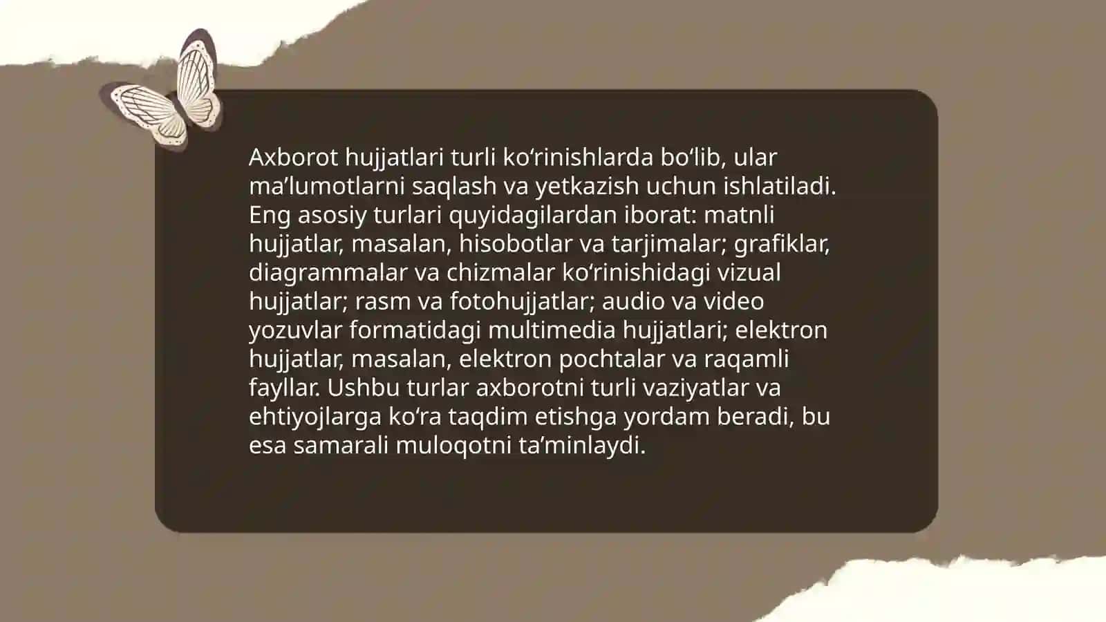 Ma’lumot axborot hujjatlari 3