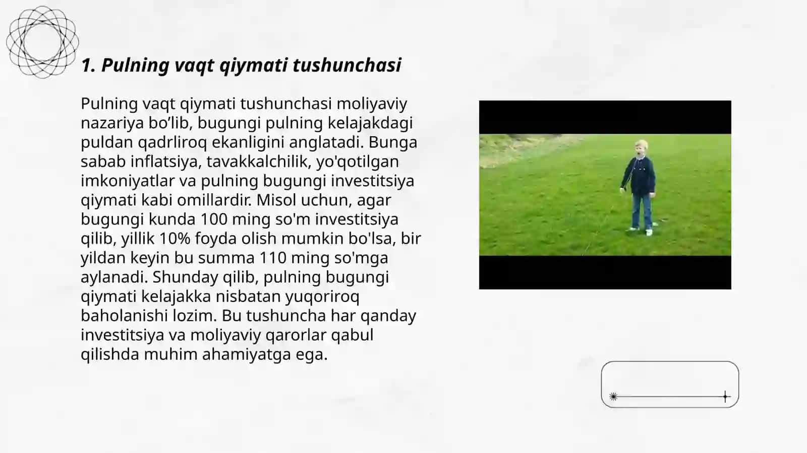 Pulning vaqt boyicha qiymati 3