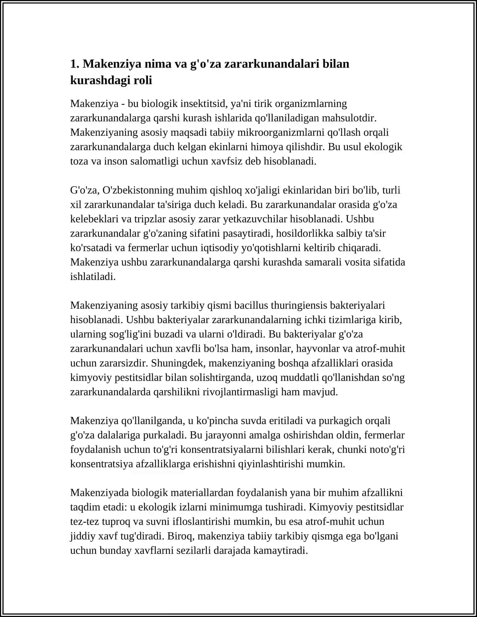 MAKENZIYANI G'O'ZA ZARARKUNANDALARIGA QARSHI QO'LLASH 3