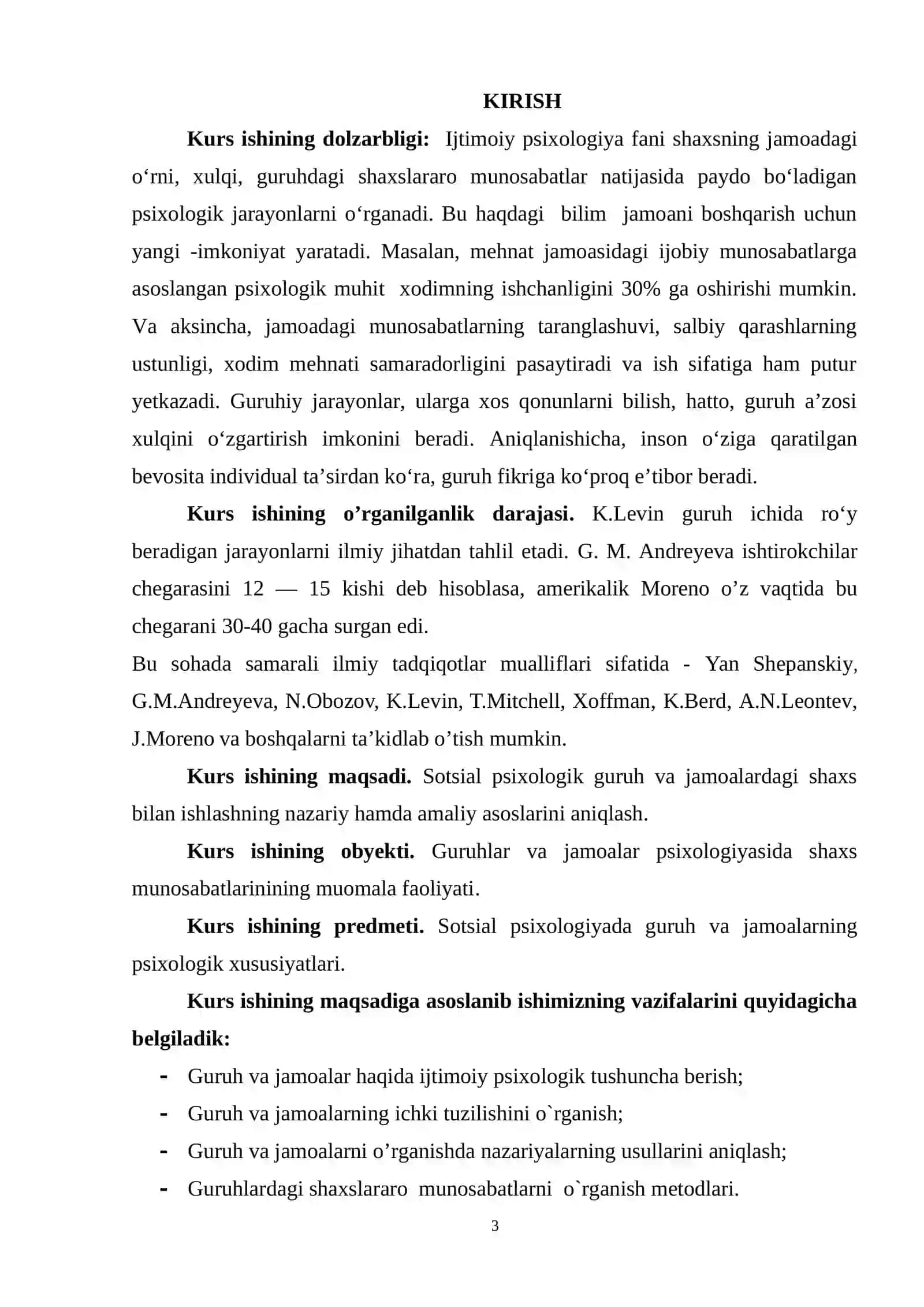 Sotsial psixologiyada guruh va jamoalarni ilmiy-nazariyasini o’rganish 3