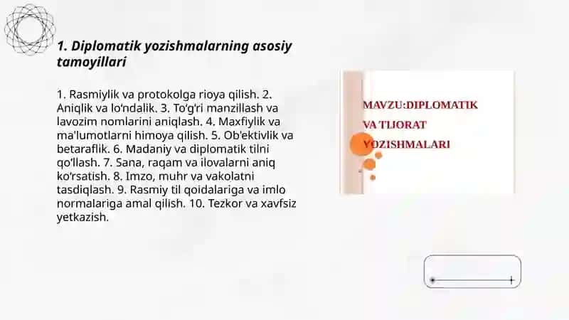 Diplomatik va tijorat yozishmalari 3